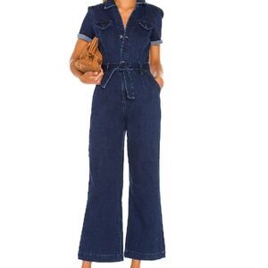 Paige Anessa Short Sleeve Denim Jumpsuit